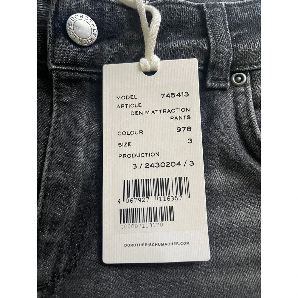 Dorothee Schumacher Denim Attraction Pants Womens Black Wash‎ Cropped Jeans 6